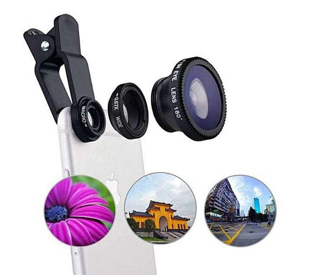 Universal 3-in-1 Clip-On Camera Lens Kit