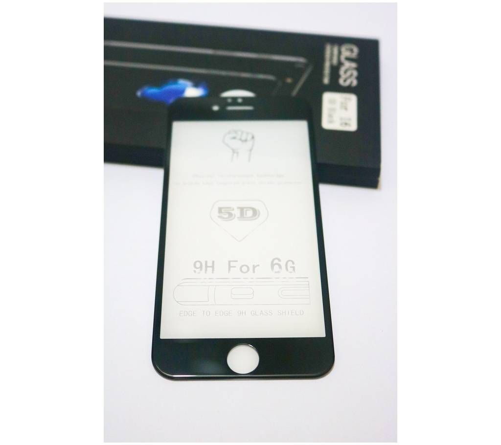 Premium Quality 5D Tempered Glass for iPhone 6 - Black