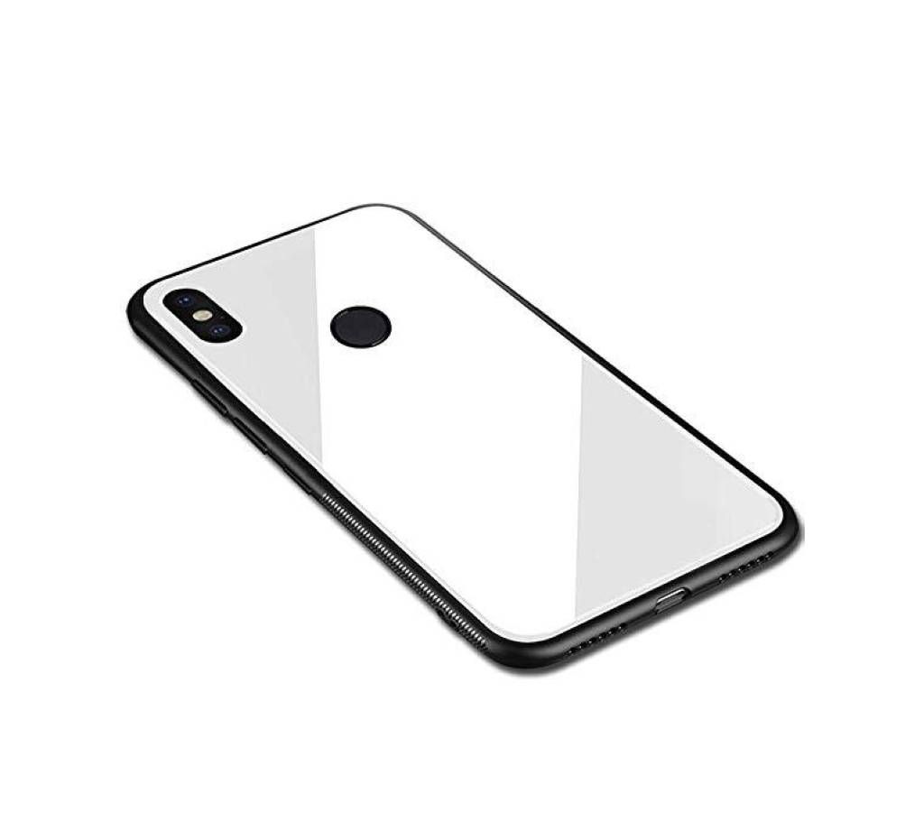 Glass Case Phone Cover for Xiaomi Redmi Note 5 Pro -White