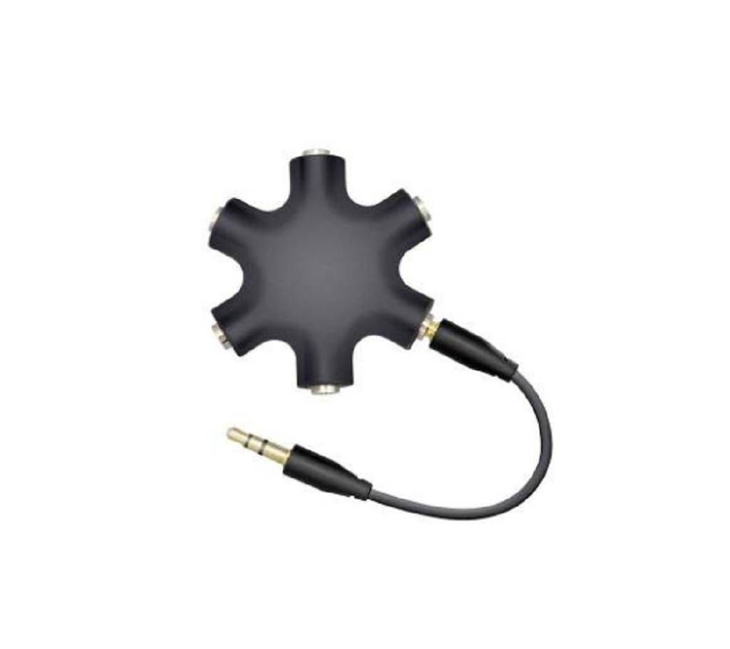 1 to 5 Stereo Audio Headphone Headset Earphones Splitter Adapter Converter 3.5mm - Black