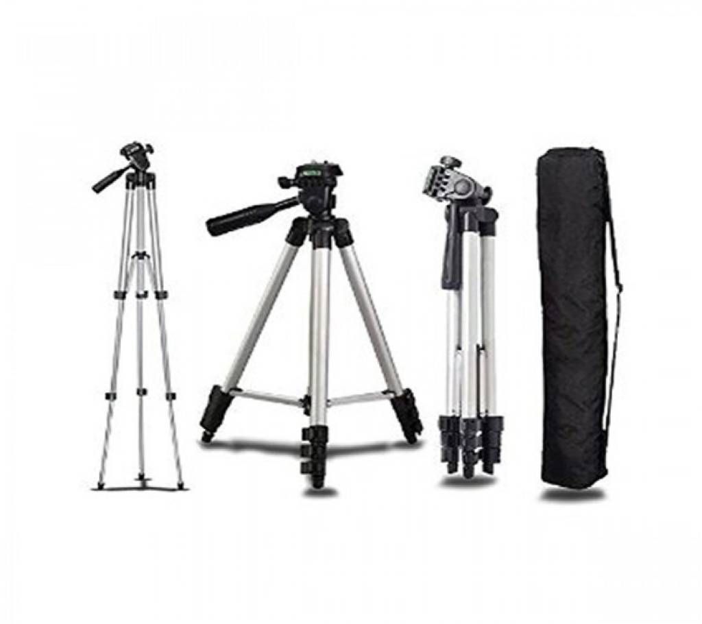 3110 Aluminum Alloy Tripod For Camera and Mobile - Silver and Black 4