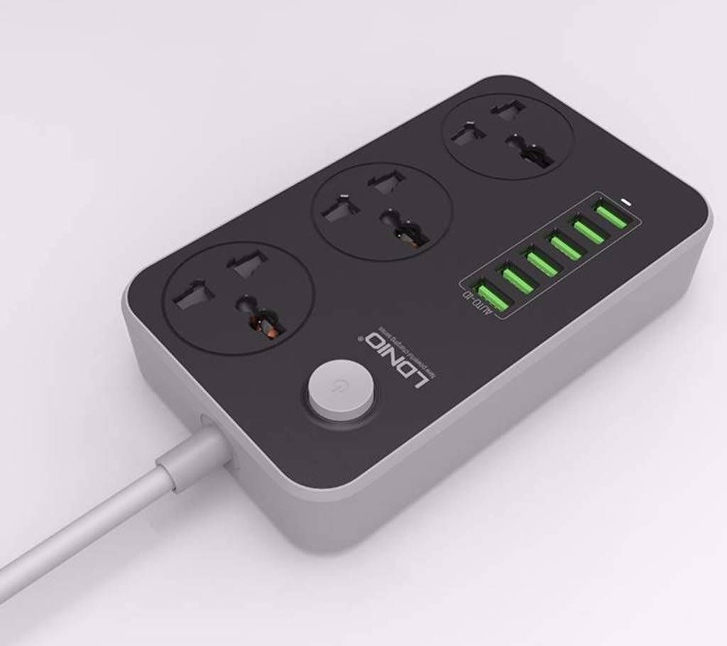 LDNIO 5v- 3.4A 3 Socket 6 usb charger