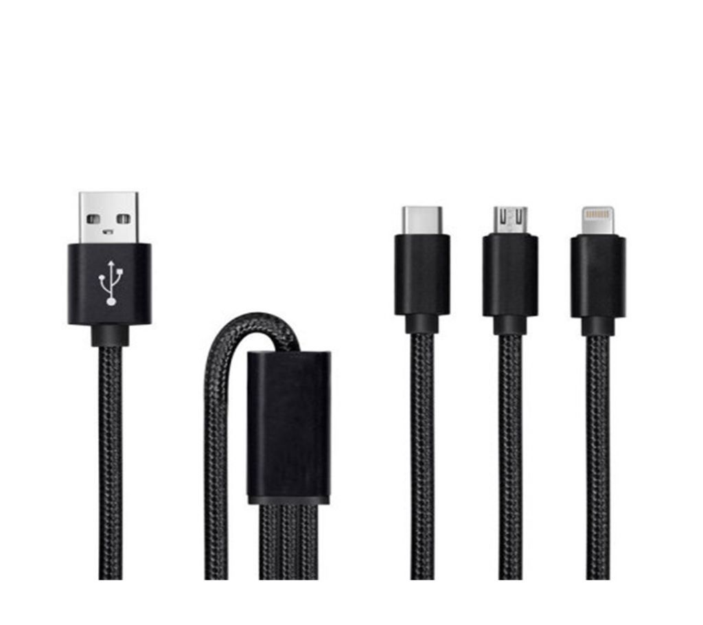 3 in 1 Micro USB Quick Charge Cable and Data Lightning