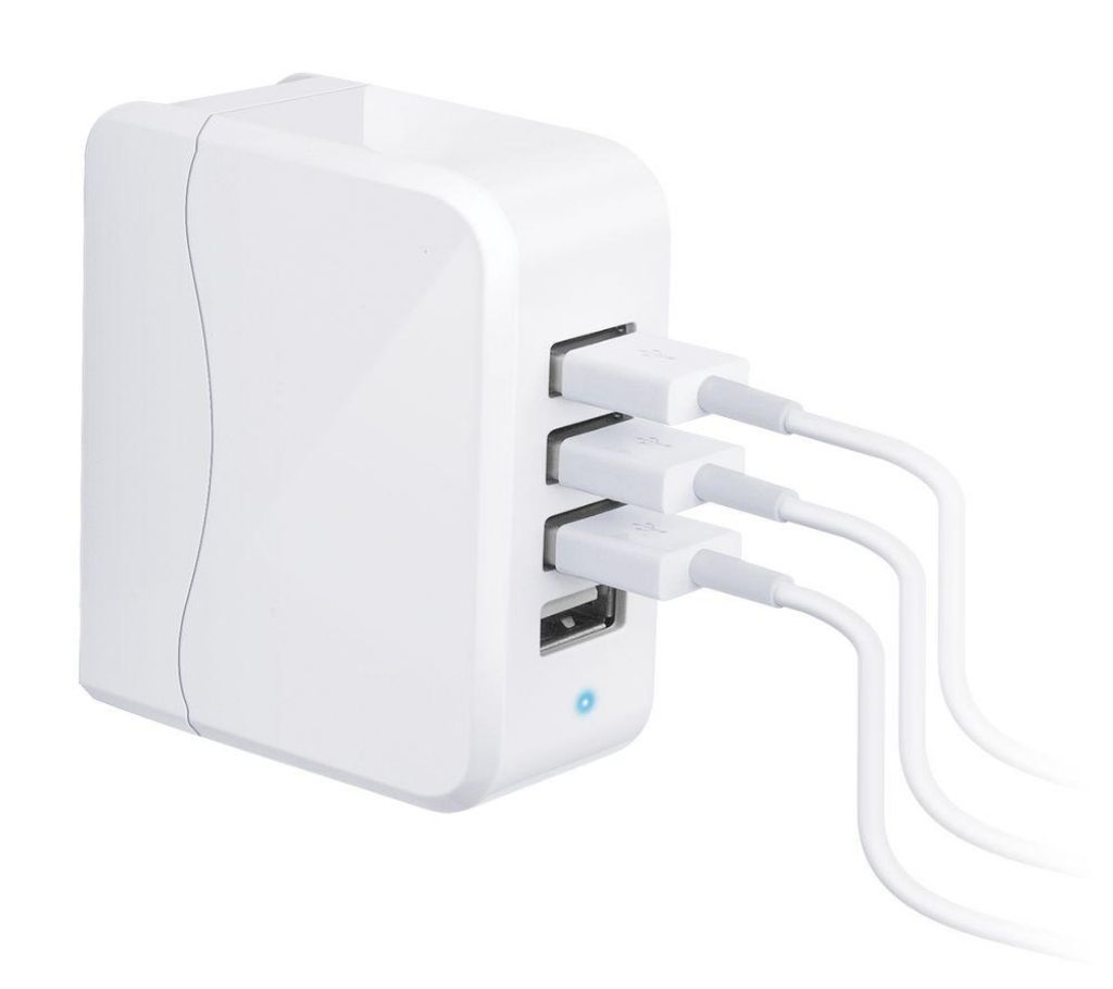 4 USB Charger - White