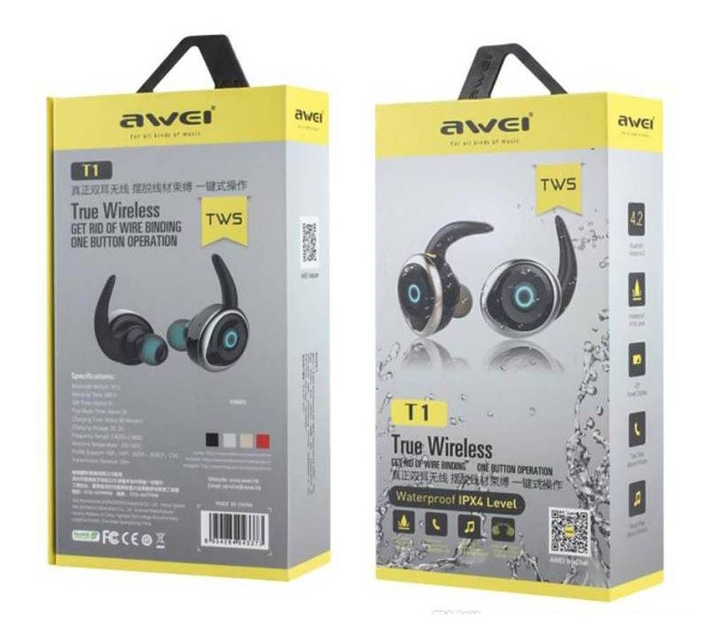 AWEI T1 Dual Bluetooth Headset Waterproof 