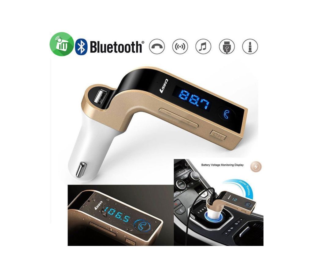 Carg7 USB Charger and Bluetooth Receiver and Fm Transmitter - Multicolor