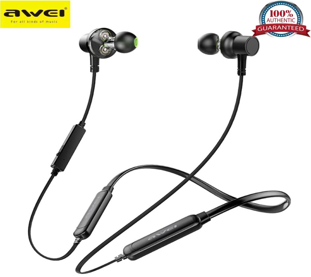 AWEI G20BL Neckband Wireless Headsphones Bluetooth Earphone Headset Handsfree Bass Dual Driver Stereo Earbuds