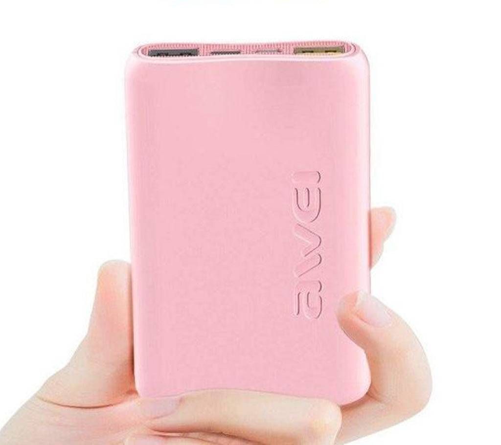 Awei Mini Portable Dual USB Polymer Power Bank P69K - (Black)-10000mAh