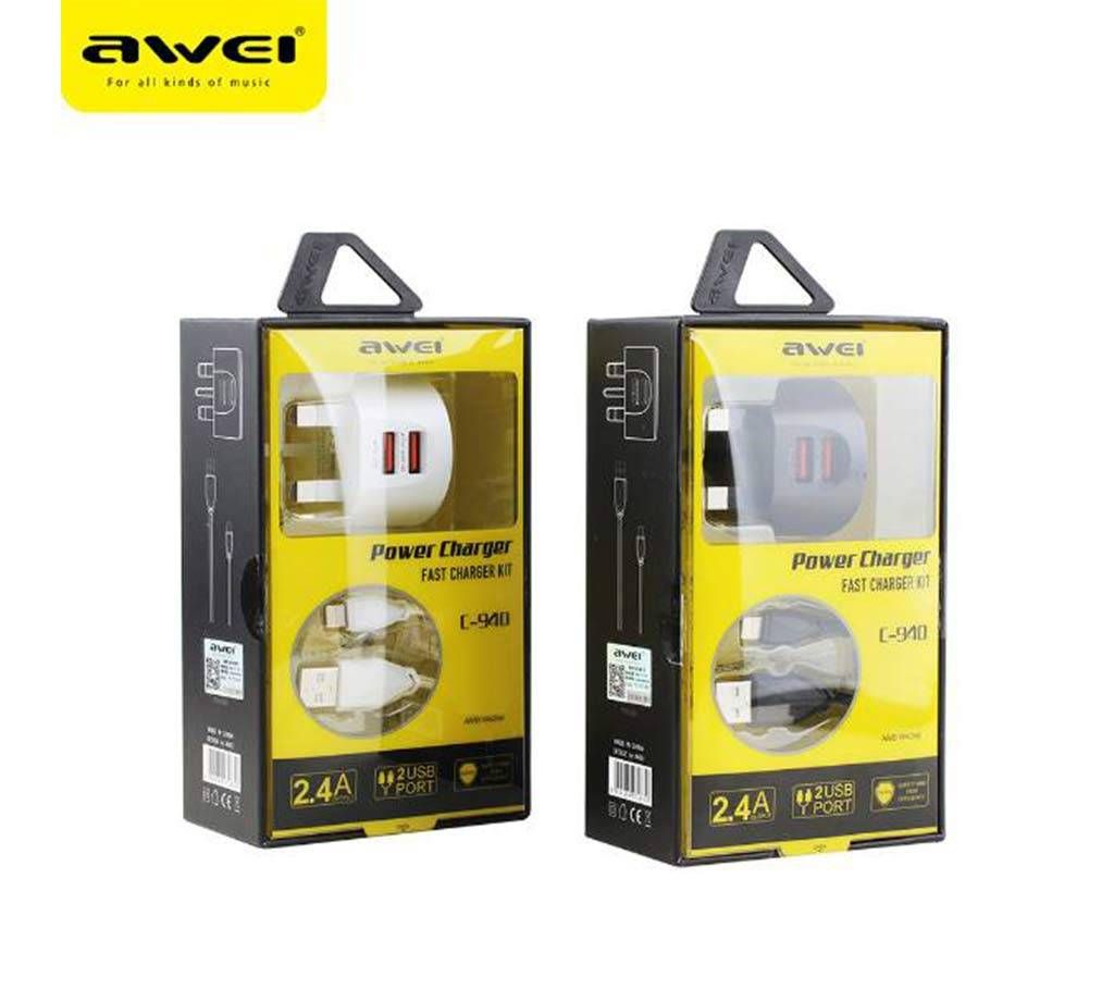 Awei C - 940 2 USB 5V Charger Adapter