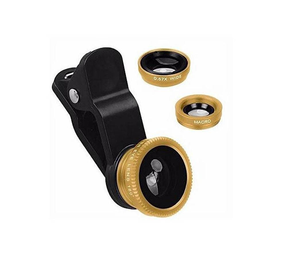 3 In 1 Clip Camera Lens - Gold