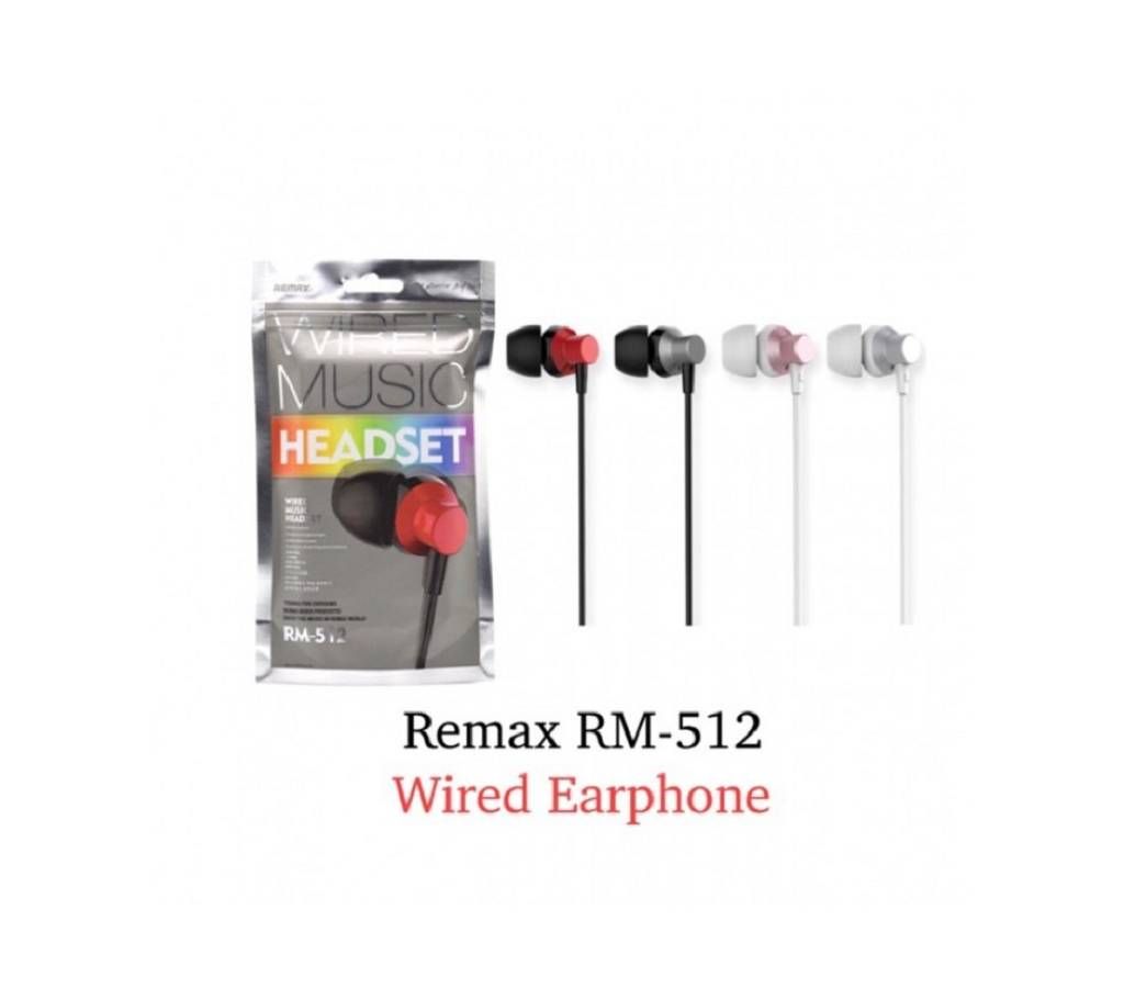 REMAX RM 512 In-Ear Earphone - Black and Red - 1 Pc