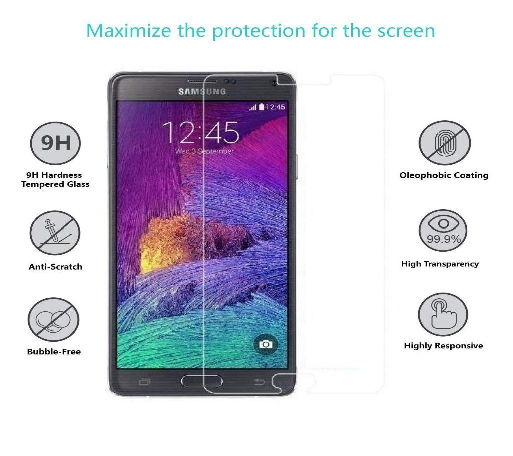 Note 4 Glass Screen Protector - Transparent