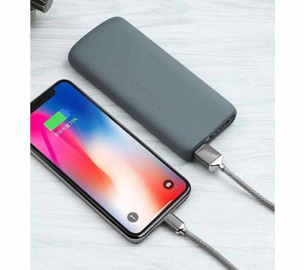 Awei Mini Portable Dual USB Polymer Power Bank P69K - (Black) 2020-10000mAh