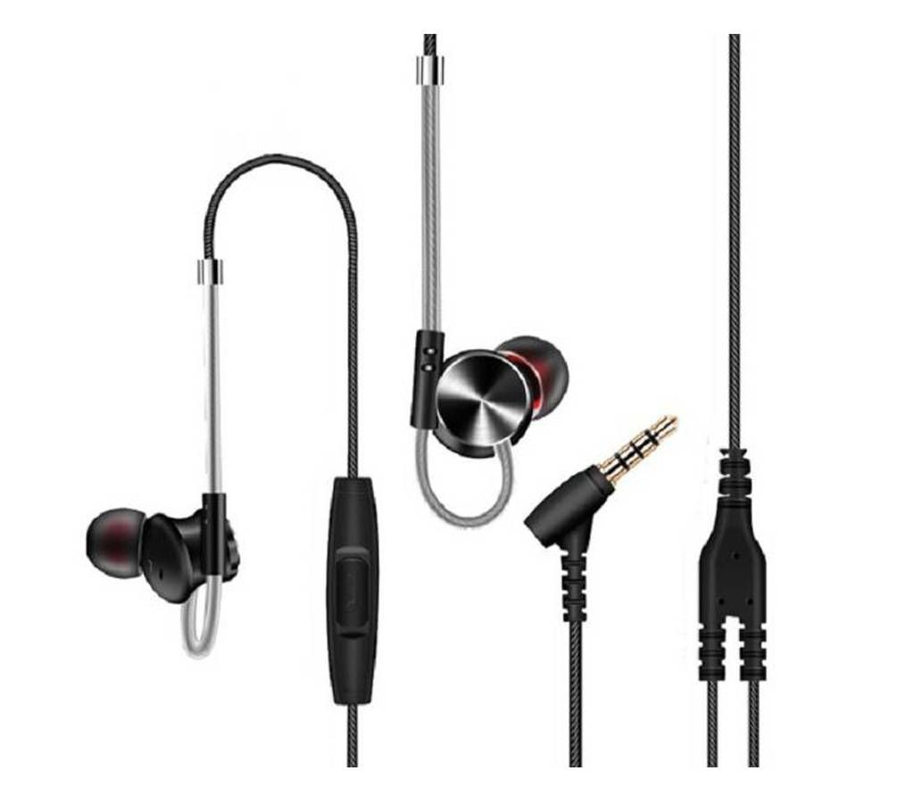 QKZ DM10 Zinc Alloy Metal Earphone - Black