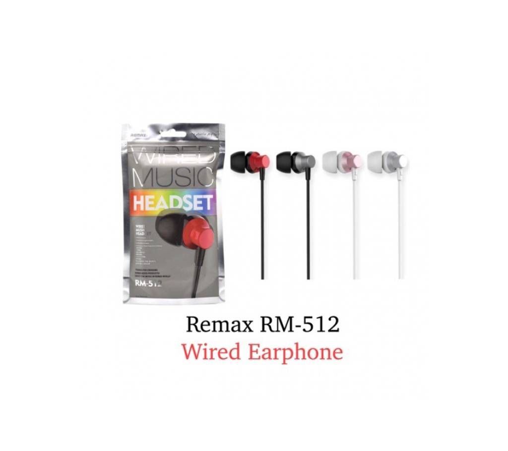 Remax RM-512 3.5mm Wired Music Earphone Heavy Bass In-ear Headphone for iPhone Samsung Xiaomi - Silver
