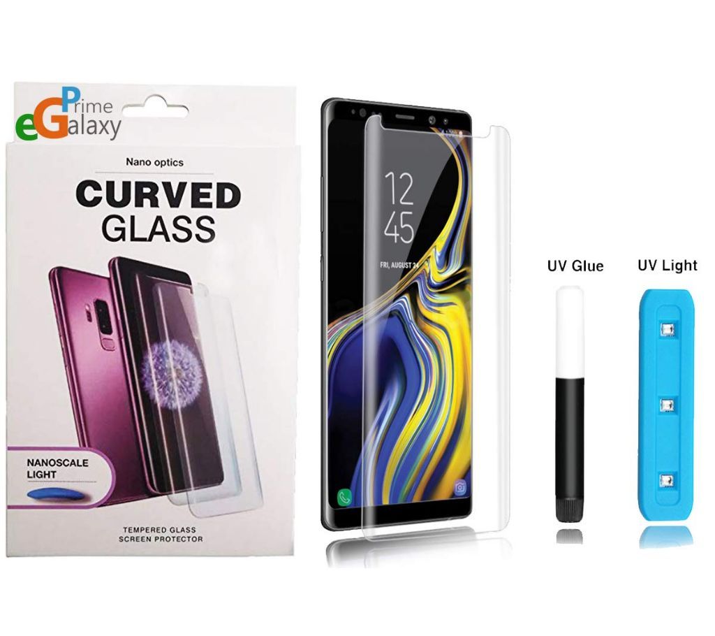 Galaxy S10 PLUS Nano Optics Curved Liquid Full Adhesive Glass Protector with UV light Dryer-Transparent