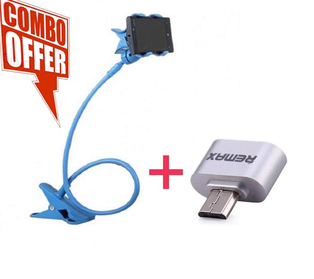 Flexible Twisting Long Stand + Remax OTG