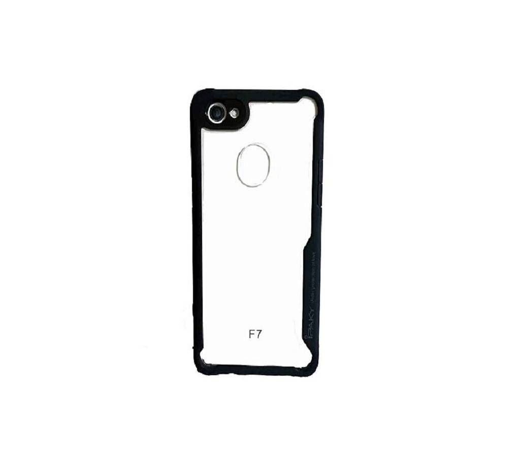 Bumper Protective Transparent Case for Oppo F7 - Black