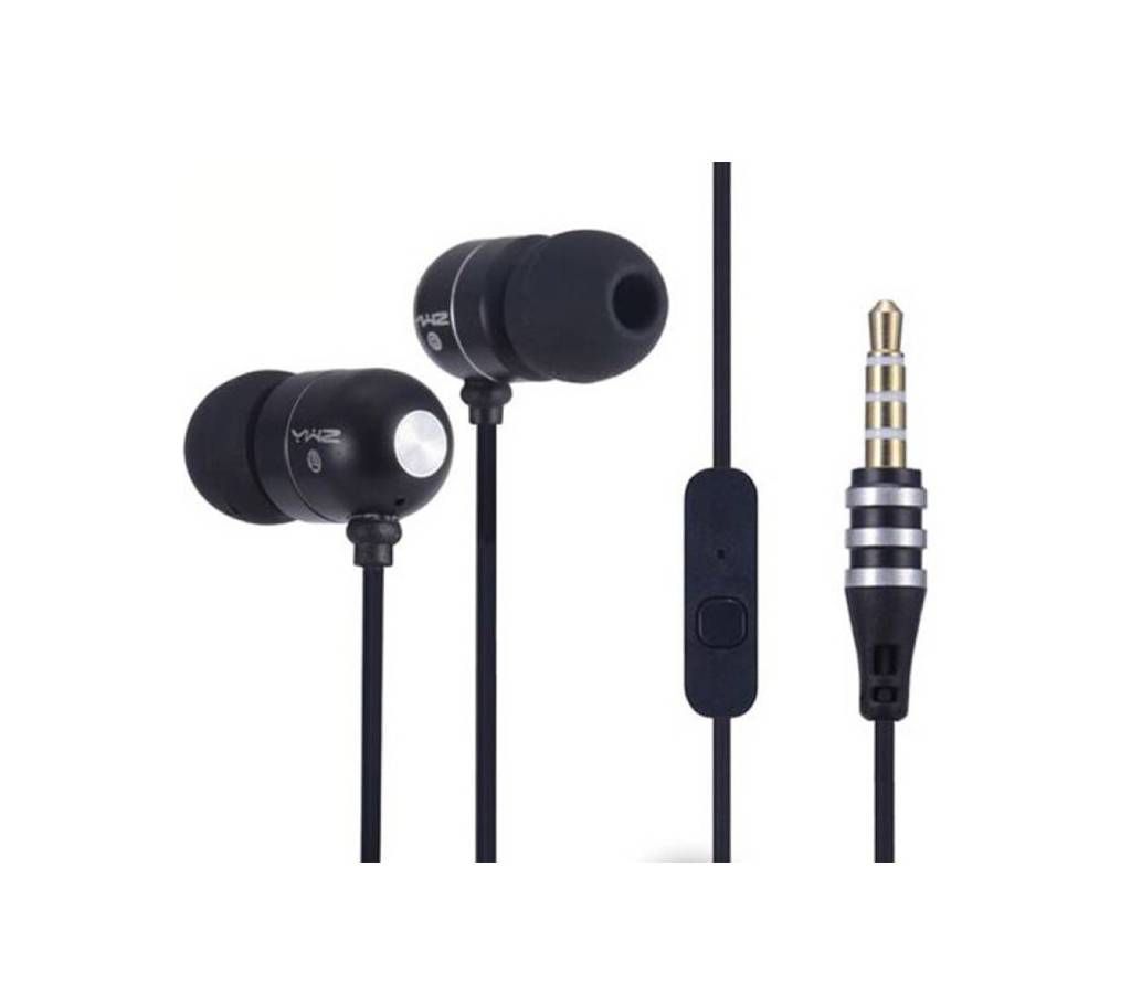YWZ 66 Super Bass Metal Earphone-Black