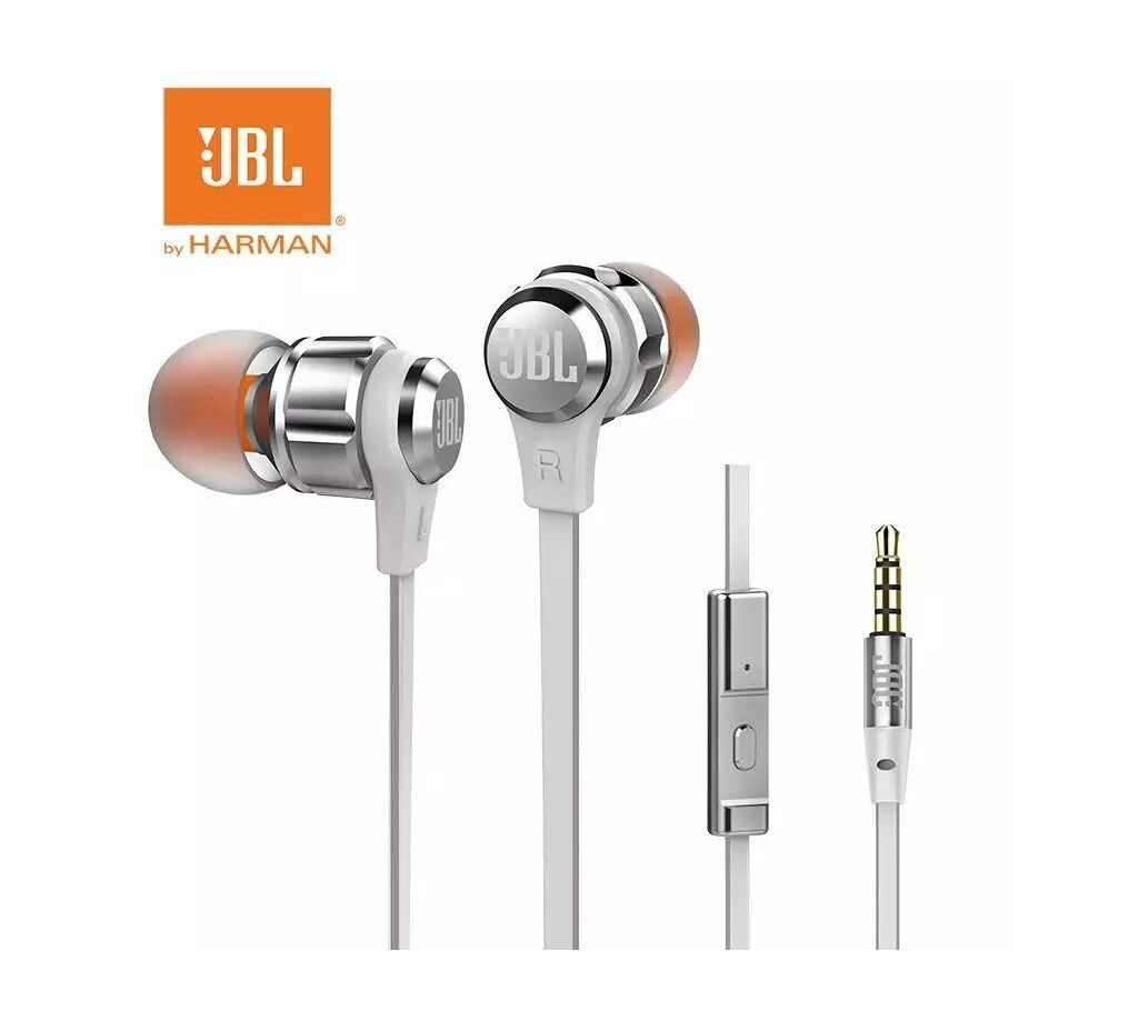 JBL T180 Pure Bass Wired Earphone Silver