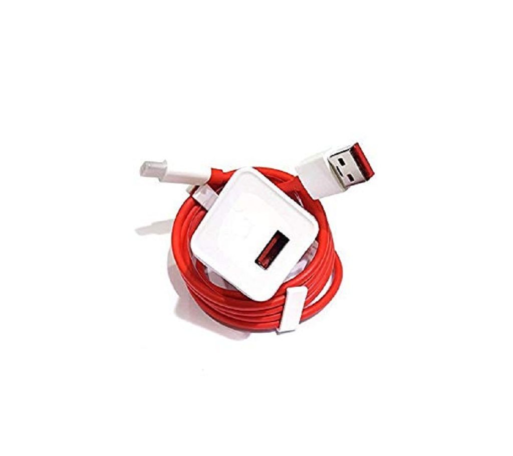 Dash Charger Oneplus 1+ 3 3T 5 5T with Type-C Cable - White and Red