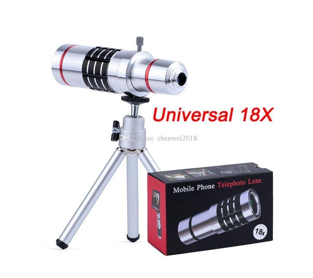 18X Telephoto Lens Mobile Phone 18x Optical Zoom Telescope with Aluminum Alloy Tripod