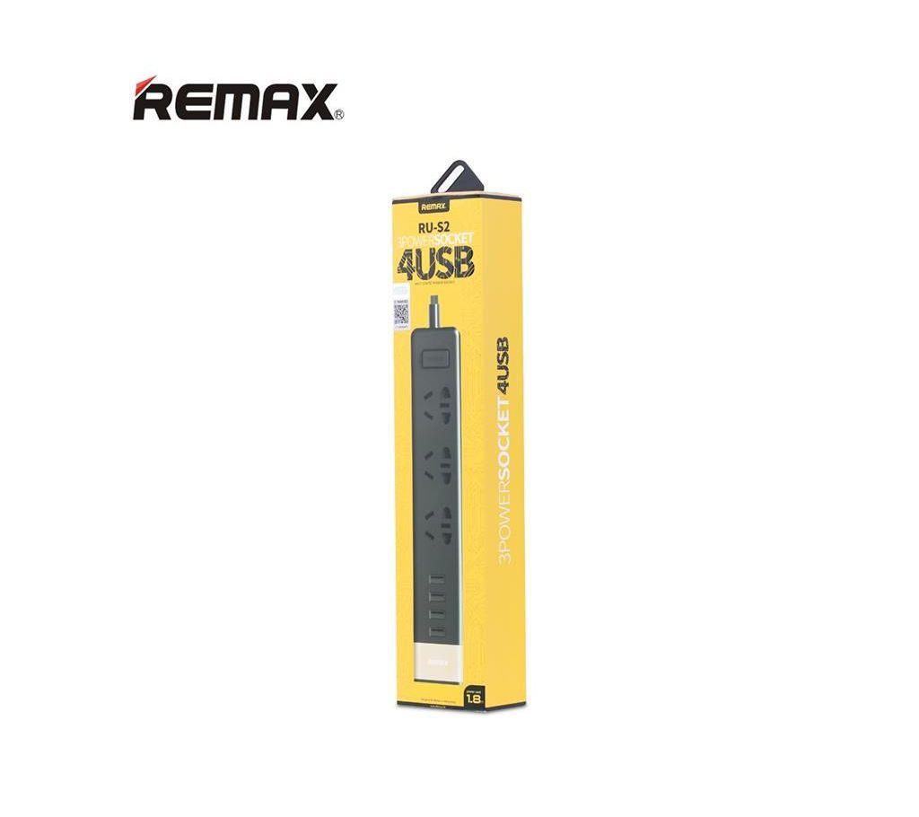 Remax Ru-S2 Ac Socket Outlets And 4 Port USB Charger