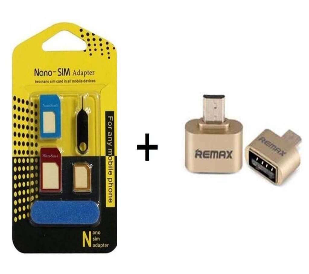 Nano SIM Adapter & OTG Converter Combo