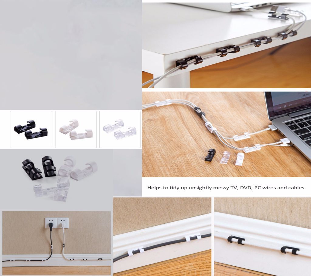 Wire Cable Management Organizer Desktop & Workstation Clips