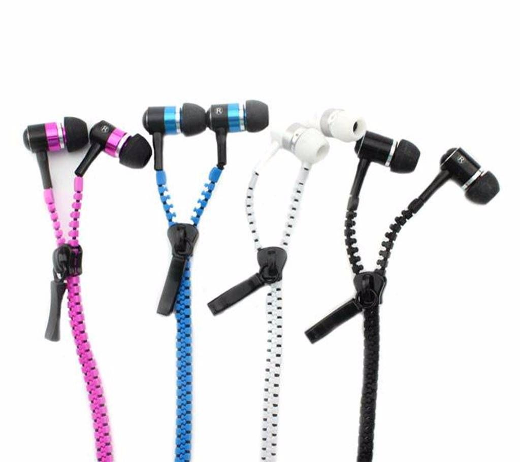 Metal Zipper style earphone (1 pcs)