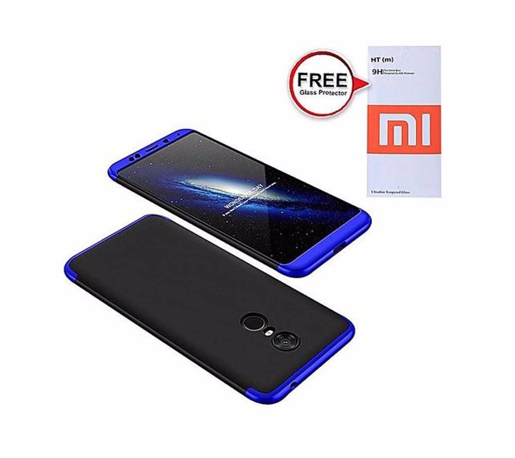 Xiaomi 6X 360 Degree Phone Case with Free Glass Protector - Blue and Black