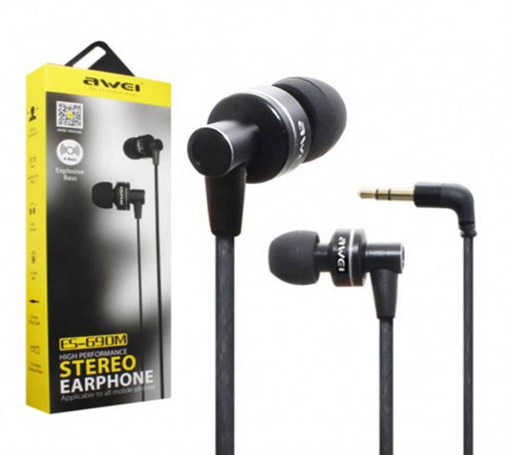 Awei Heavy Metal Wired In-ear Headphones Earphones Headset ES-690M