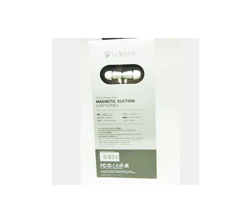 Celebrat Magnetic Sucton High Fidelity Metal Bass Earphones