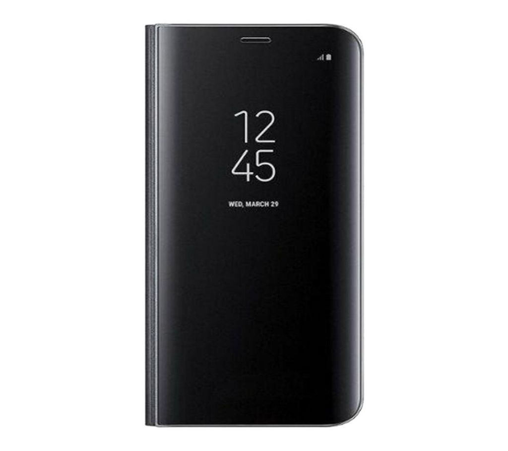 Clear View Mirror Leather Flip Cover for Samsung Note 9 - Black