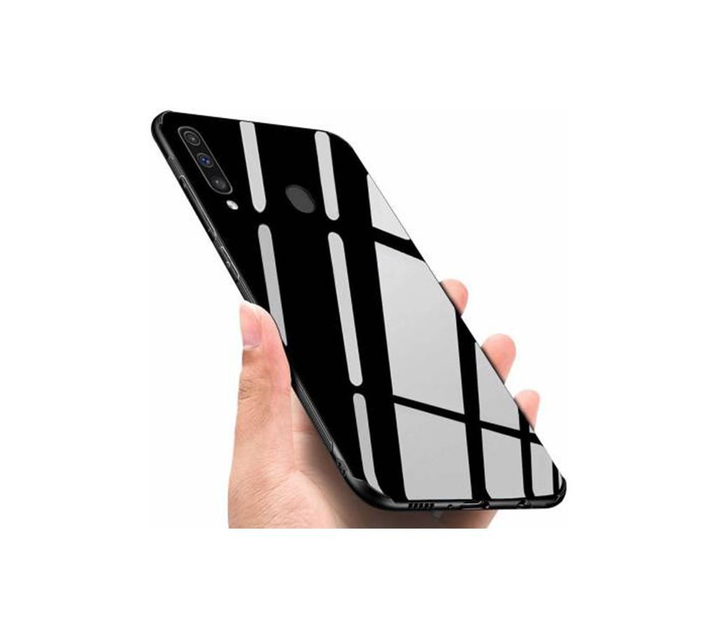 Glass Case Phone Back Cover -BlackFor Samsung Galaxy A20s 