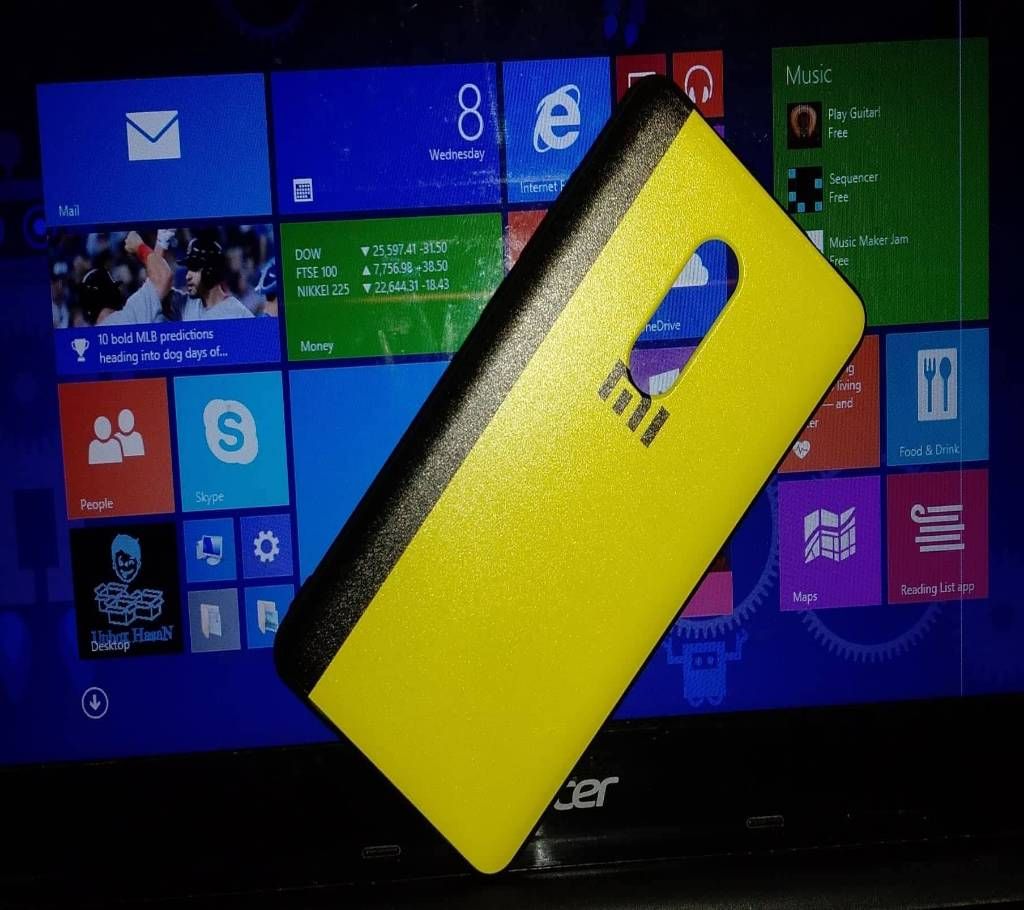  Redmi Note 4x  Skin Only Back And Sides Striped yellow and black