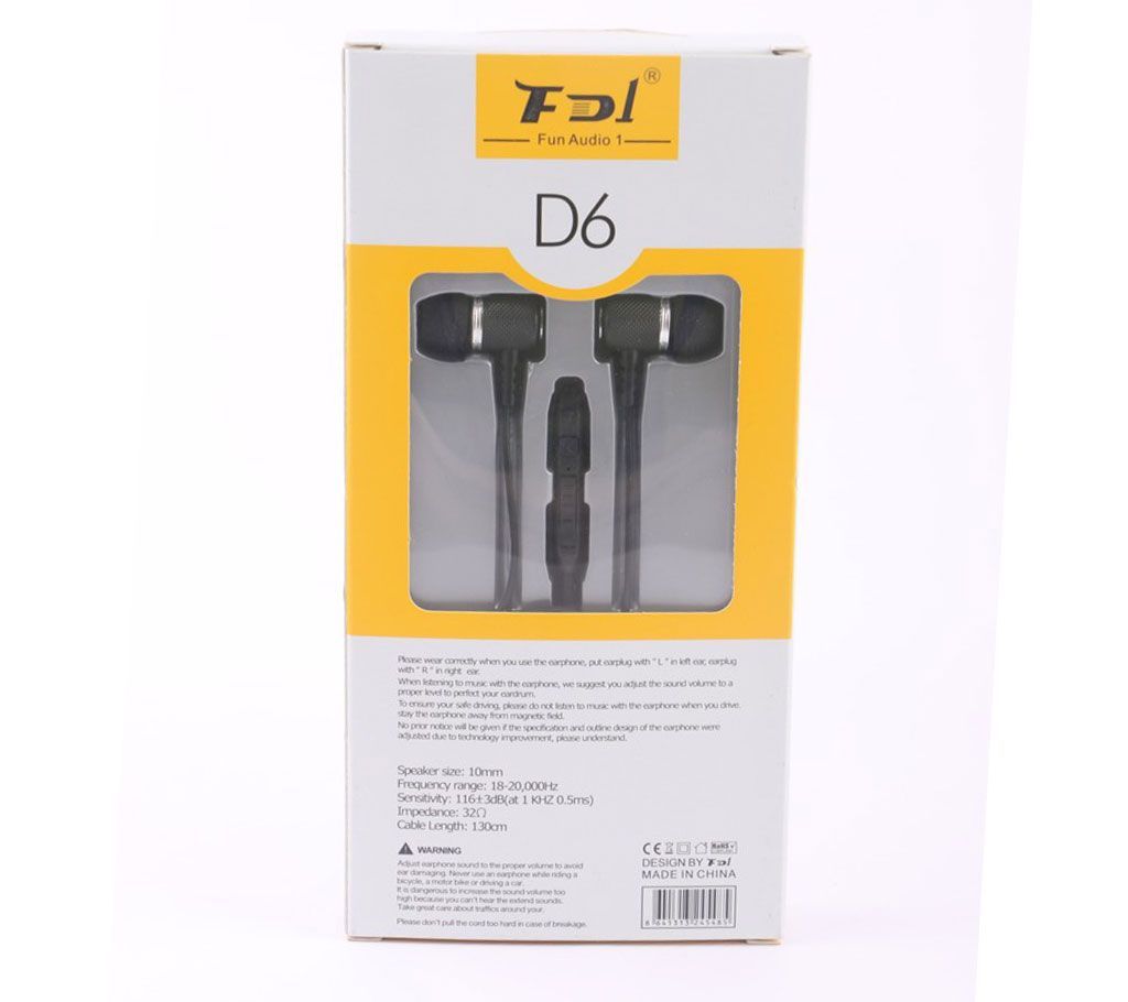 D6 Wired Earphone 