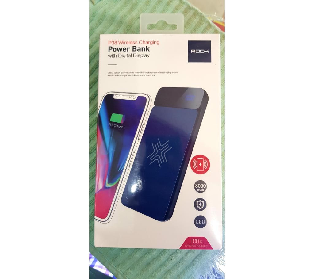 P38 Wireless Charging Power Bank 8000mah for iPhone 10/x/ S8/S8+/ not 9/S9/+ 