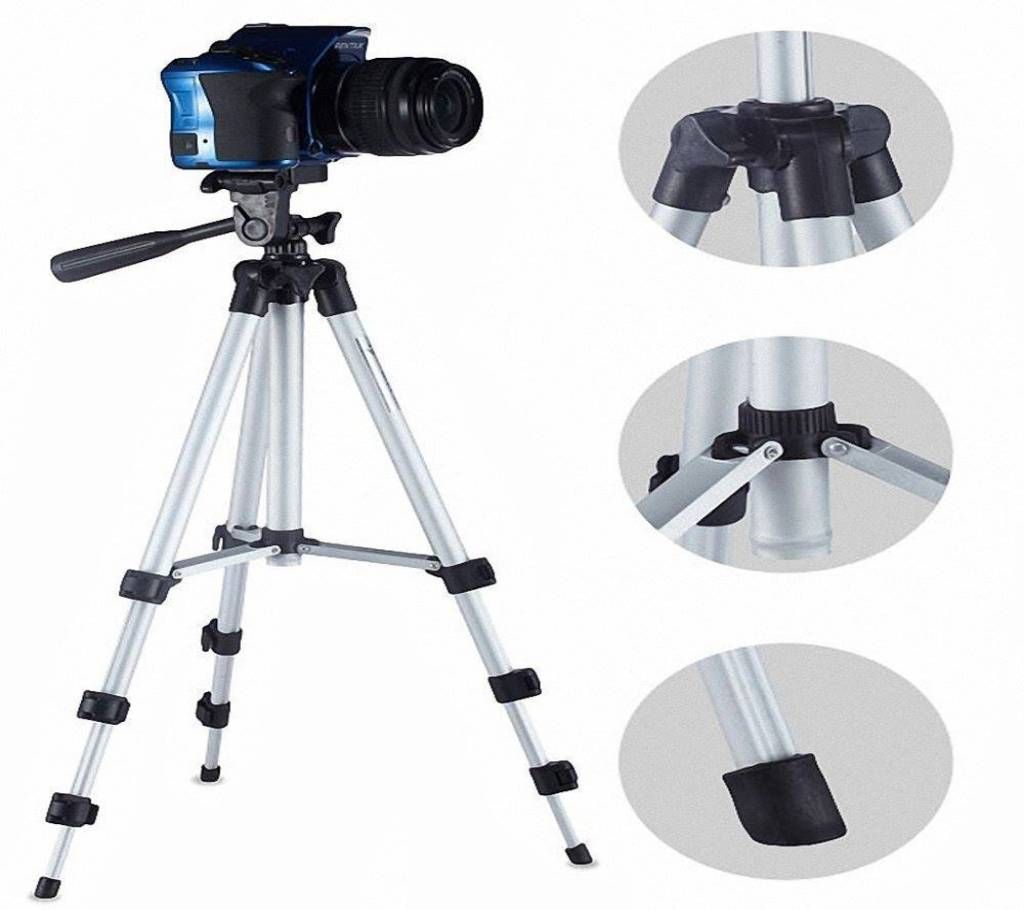 Tripod For Camera and Mobile - Silver and Black
