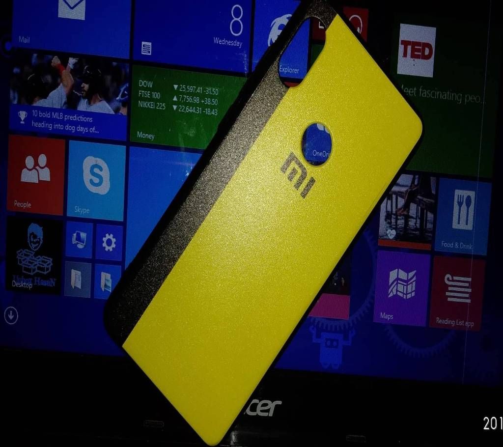 Redmi Note 5pro Skin Only Back And Sides Striped yellow and black