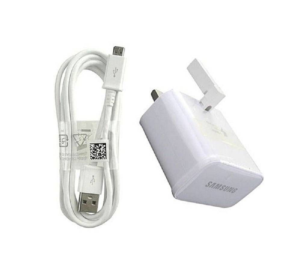 Samsung 3 Pin Fast Charger with Micro USB Cable - White