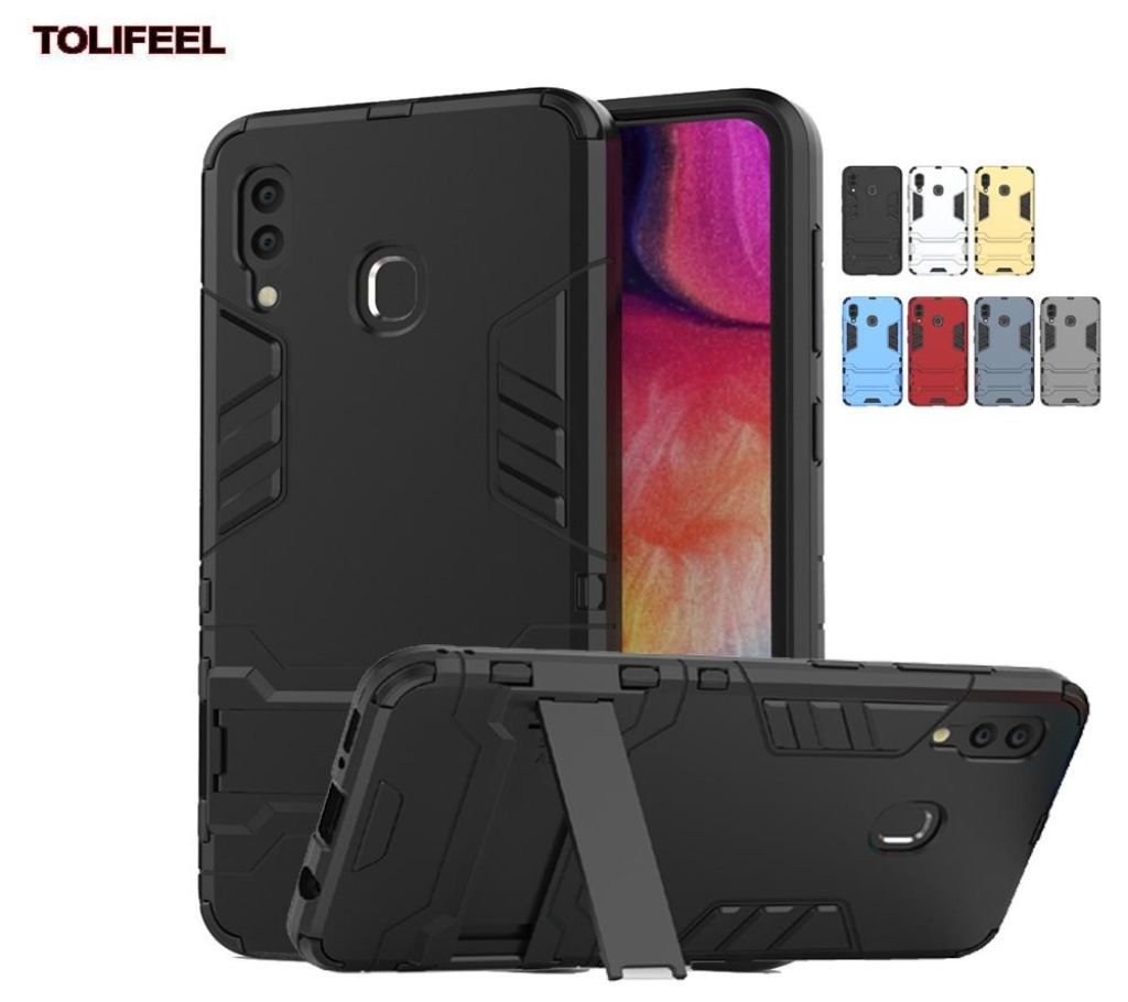 Armor Case for Galaxy A30 Shockproof Protection Cover -BLACK