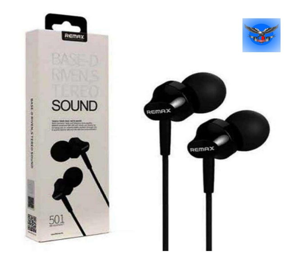 Remax RM 501 Super Bass In-Ear Earphone 100% Original (Warranty) - Black