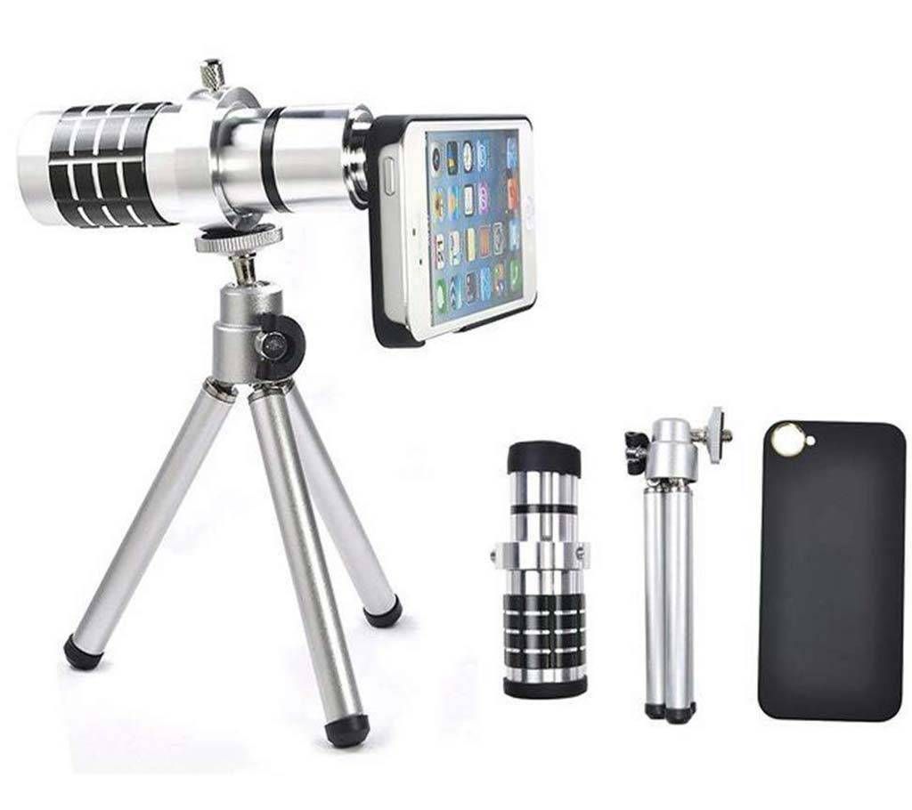 12x HD Mobile Camera Zoom lens - Silver and Black
