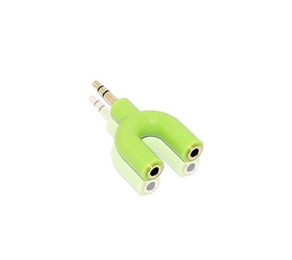Music Listening Dual Splitter 3.5mm Audio Converter ( Green )