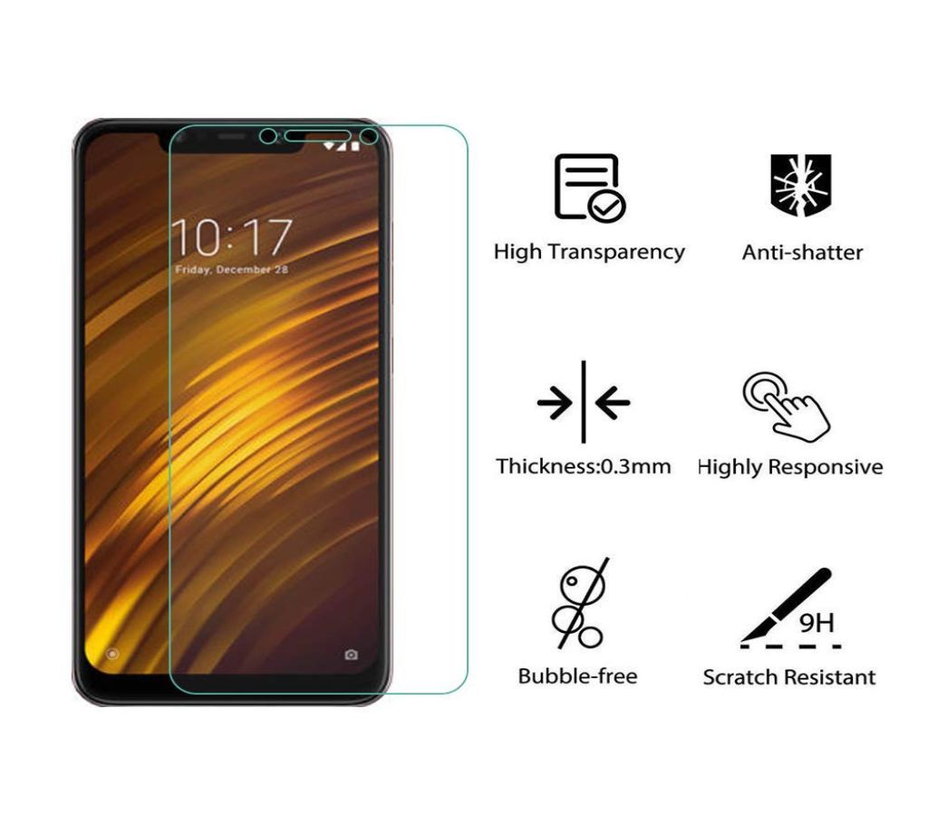 2PCS ASLING Full Tempered Glass Screen Protectors for Xiaomi Pocophone F1