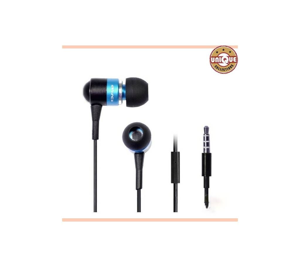 Awei  ESQ2-Earphone-  Black, silver Blue
