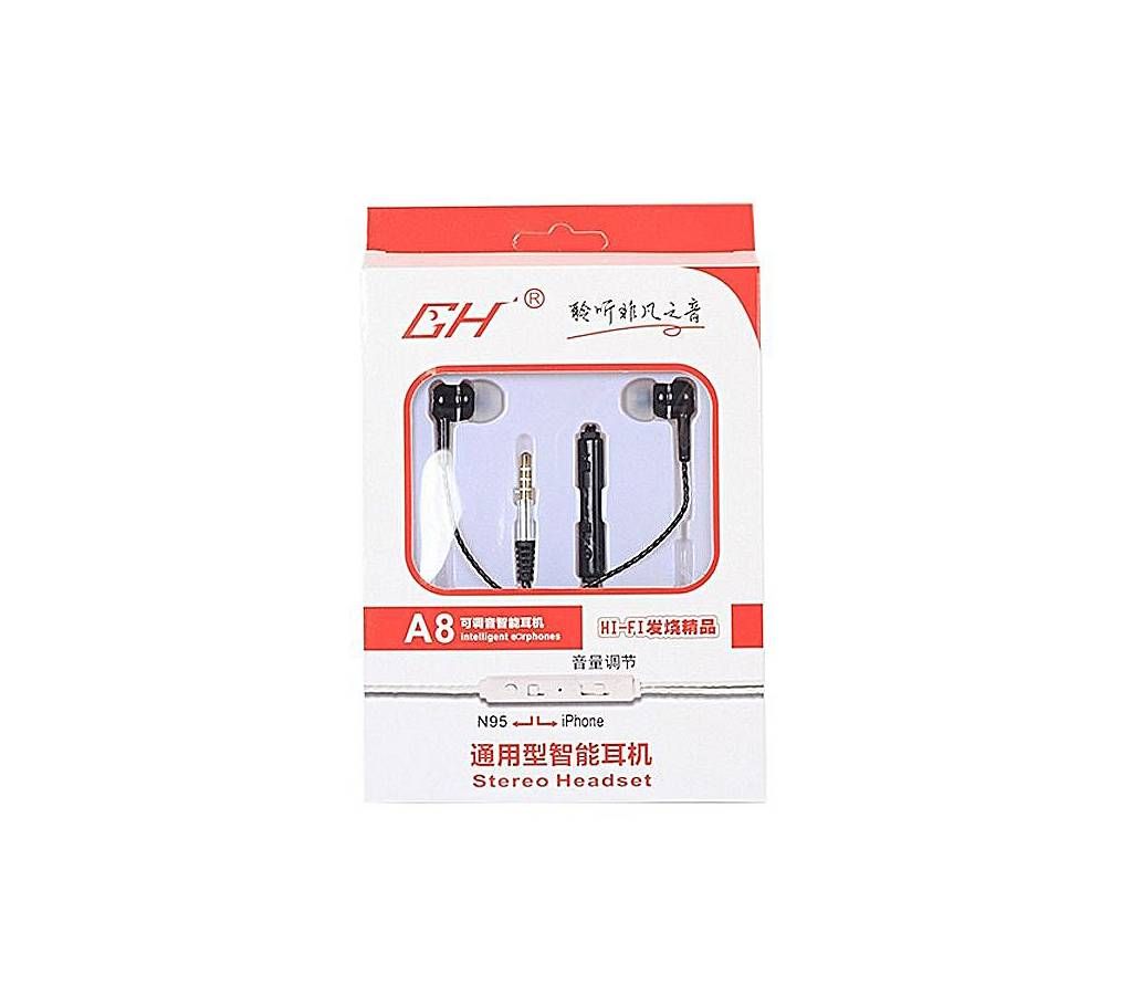 A8 In-Ear Earphone - Black