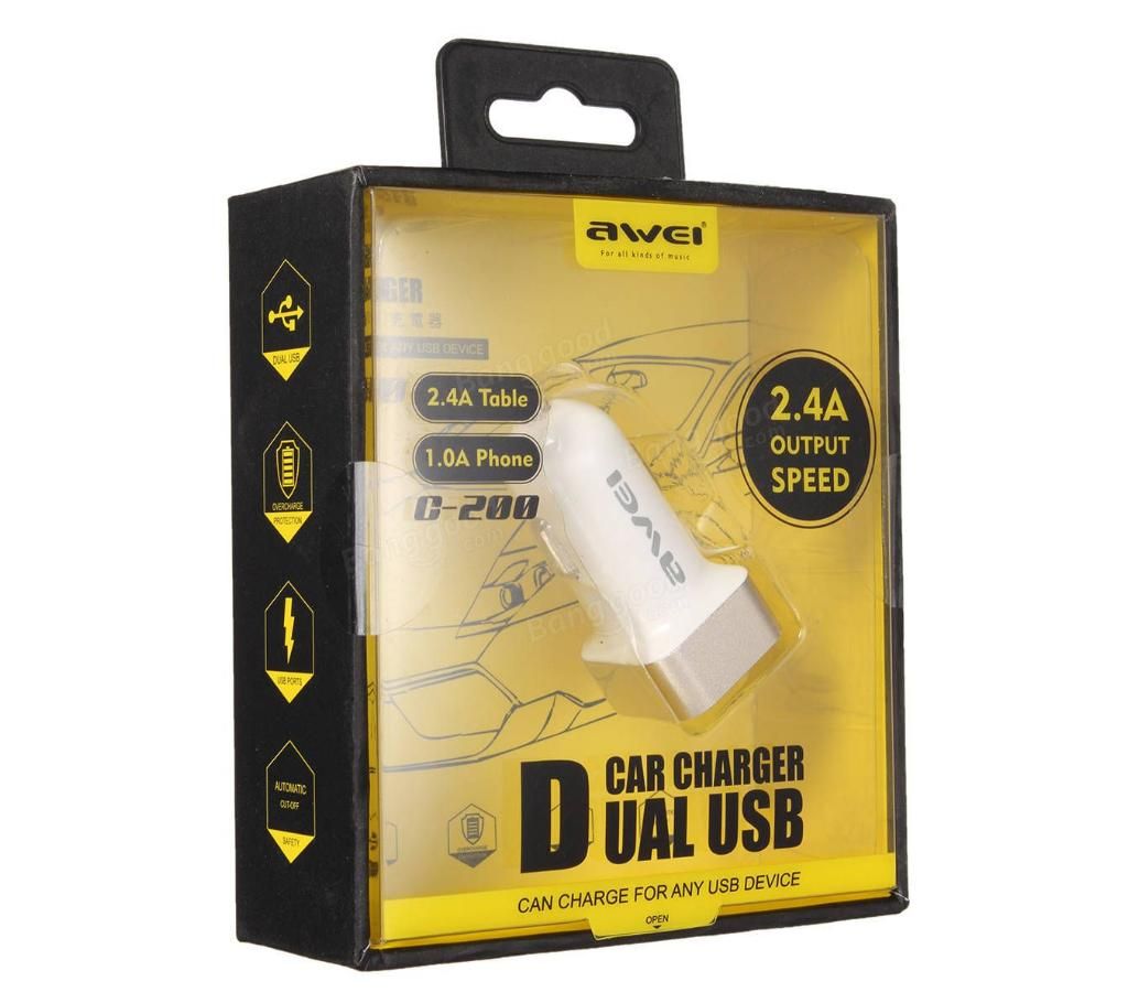 > awie car charger ..2.1 fast charg ..2 USB