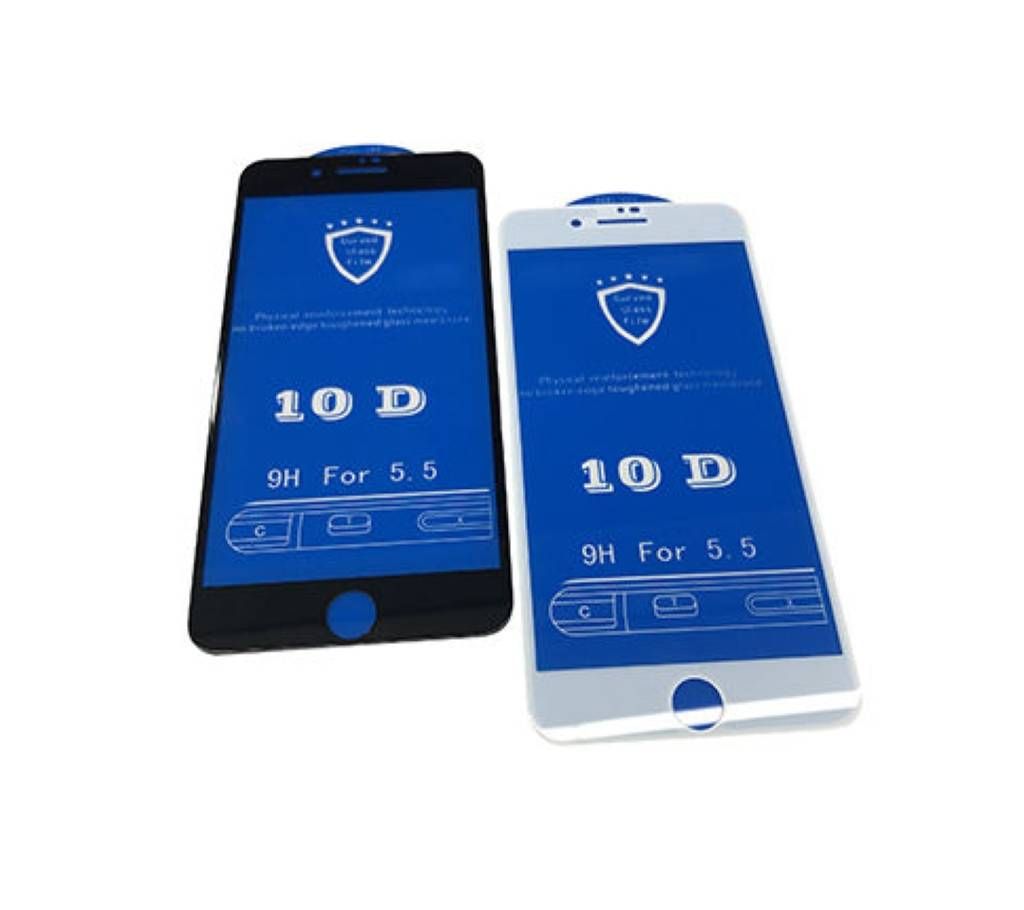 10D Full Cover Tempered Glass Screen protector for iPhone 7 Plus - White